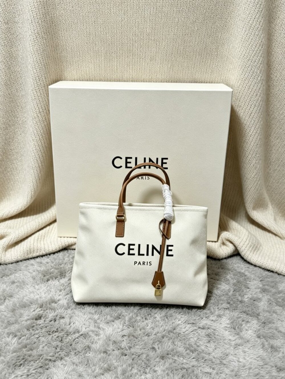 CELINE Cabas de France Canvas Tote Bag